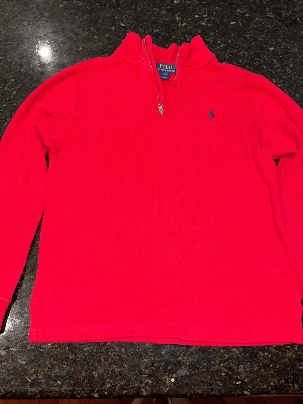 Boys Ralph Lauren Red Quarter-Zip Sweater